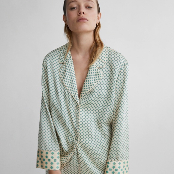 Zara printed pajama top - Picture 4 of 9